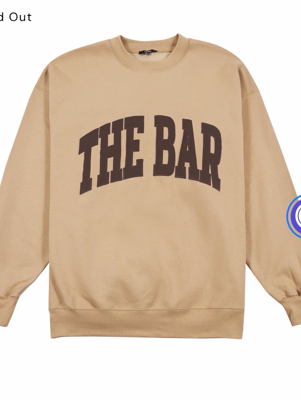 THE BAR XXXL 3X Chocolate Chip Brown Crewneck Varsity Sweatshirt Dark Brown Tops